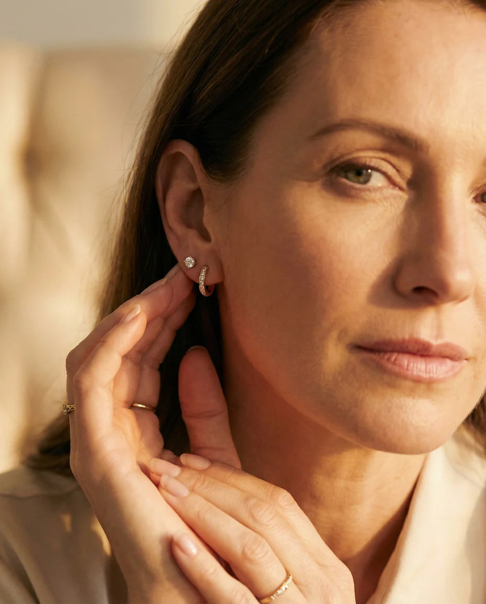 Conjunto Brincos Pedra Brilhante