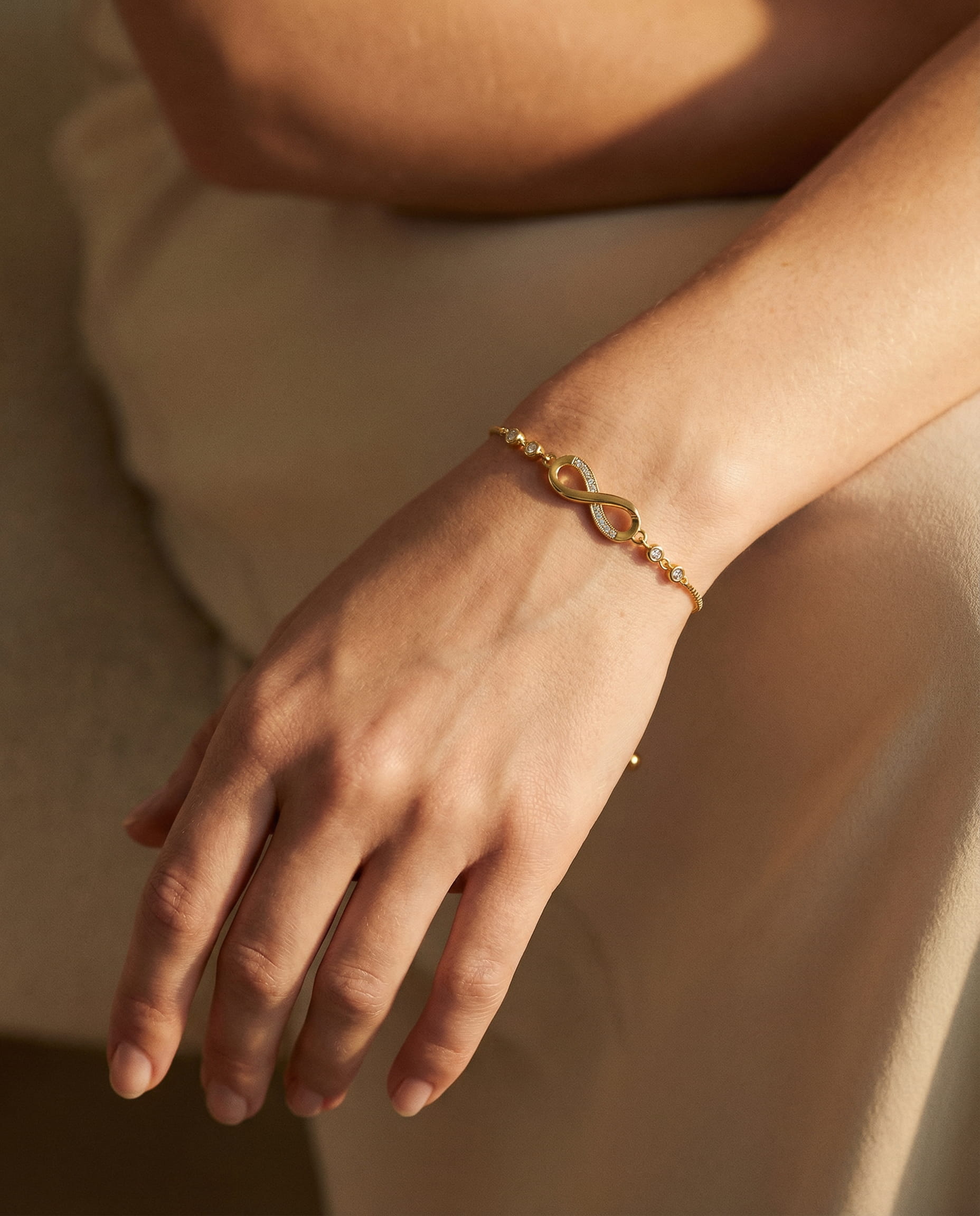 Adjustable Silver Infinity Bracelet