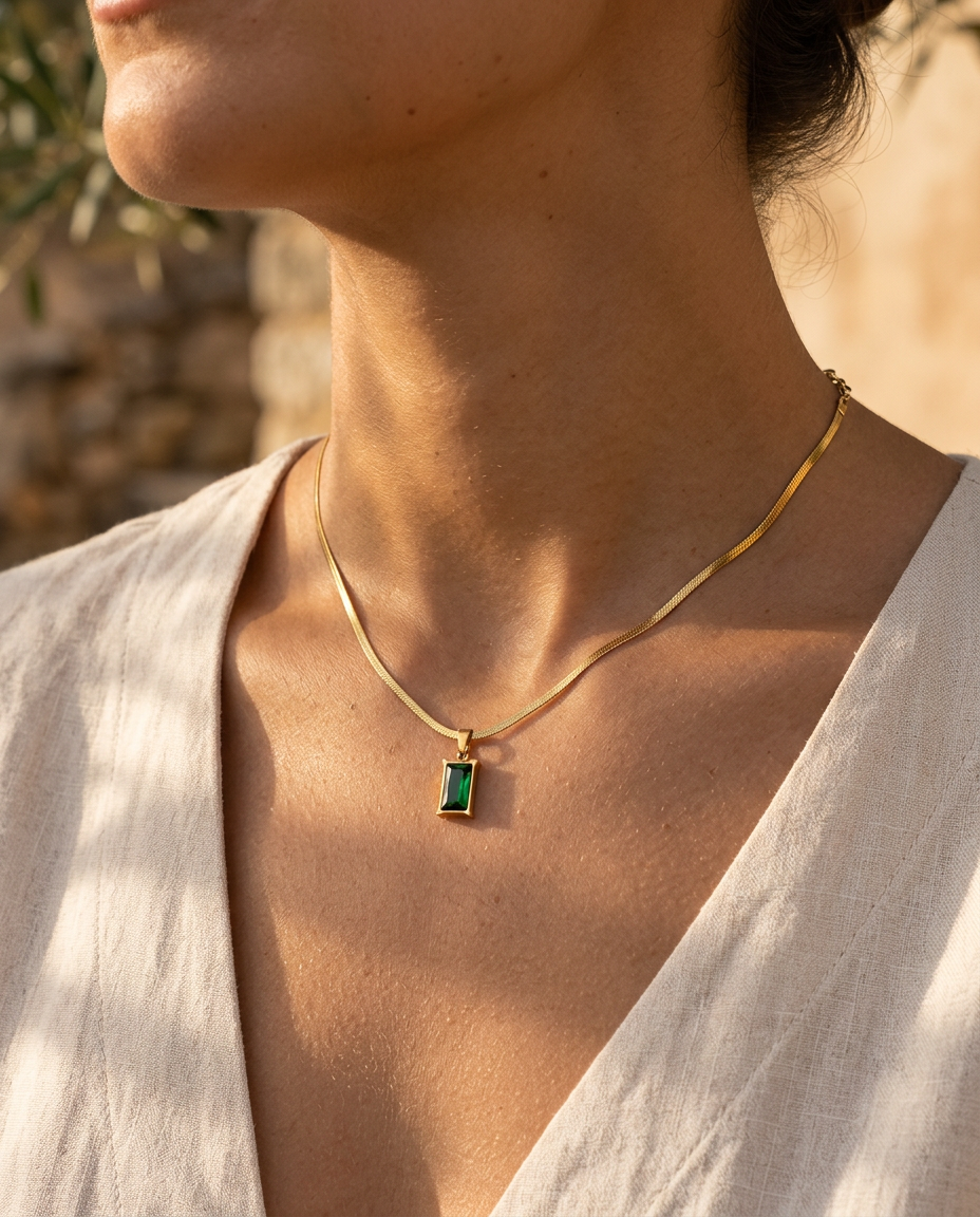 Conjunto de Joalharia Esmeralda